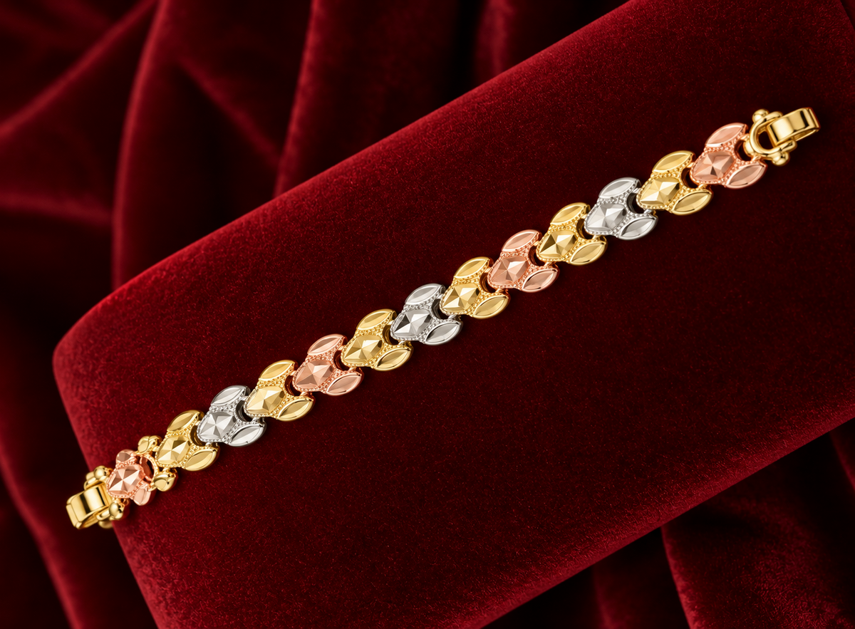 Pulsera tricolor brillante